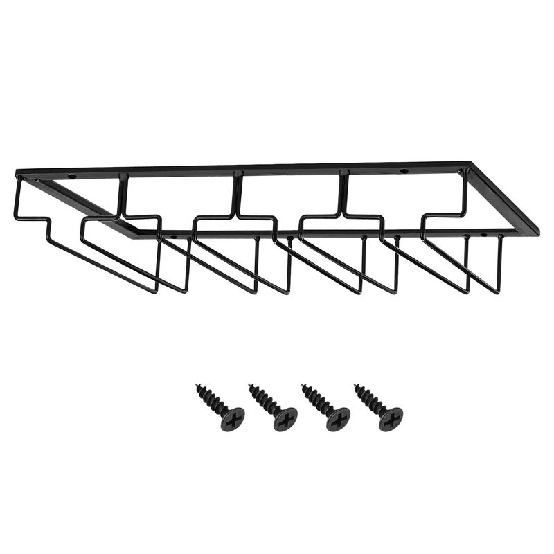 MOCOUM Wine Glasses Rack Under Cabinet Stemware Rack,Wine Glass Hanger Rack Wire Wine Glass Holder Storage Hanger for Cabinet Kitchen Bar (4 Rows) - Image 2